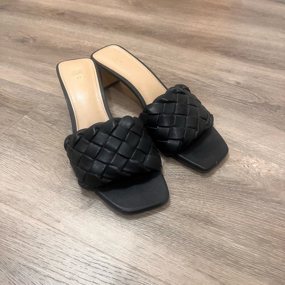 H&M Black Braided Mules